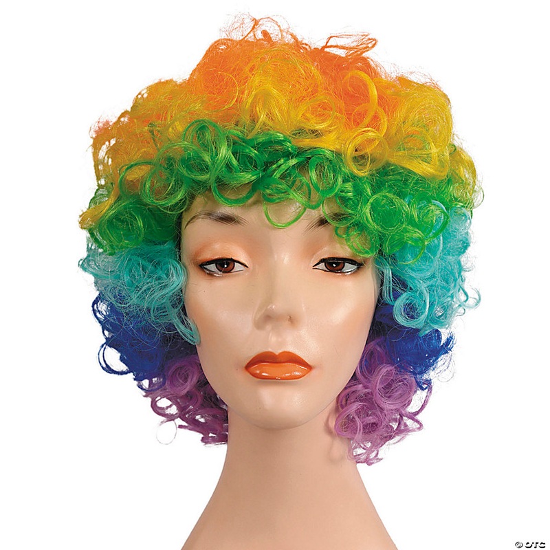 Women's Deluxe Long Curly Clown Wig