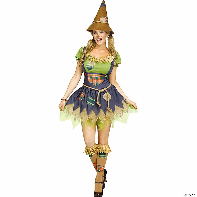 Womens Multicolor Dress Scarecrow Costume