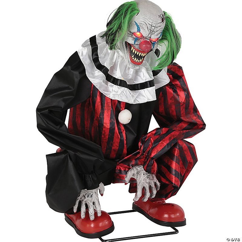 20 Animated Crouching Red Clown Prop