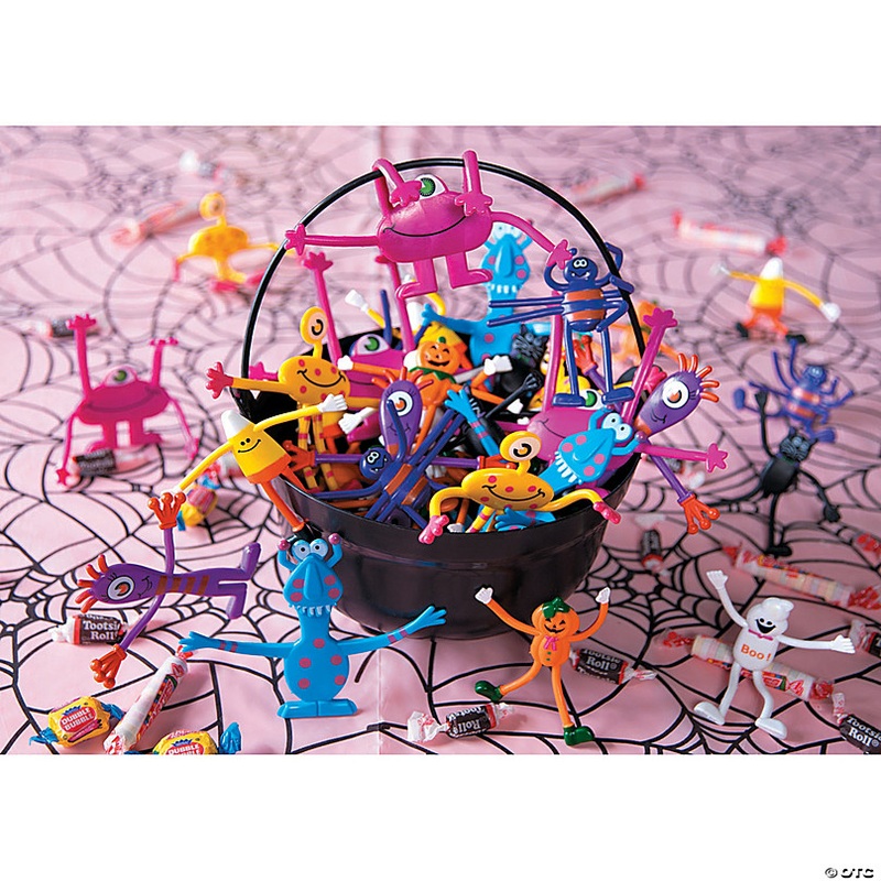 3 3/4 - 4 1/2 Bulk 144 Pc. Wacky Monster Multicolor Vinyl Bendables