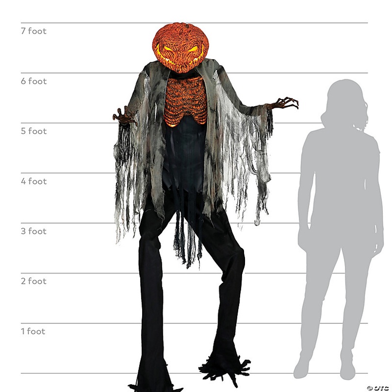 7' Scorched Scarecrow with Flamelight Animated Prop