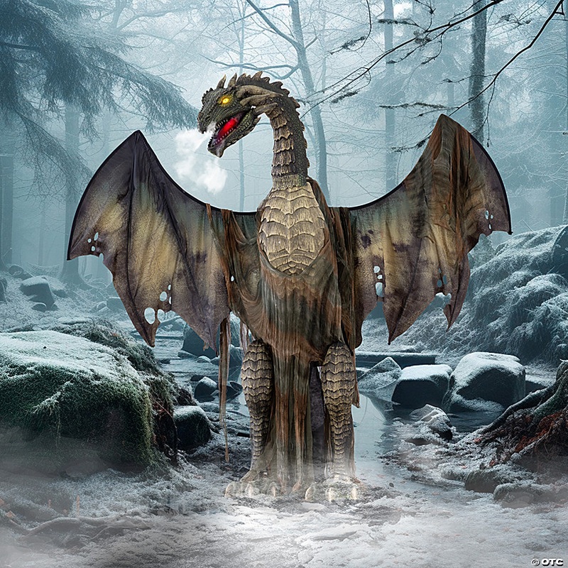 Animated 7 Ft  Dark Forest Dragon