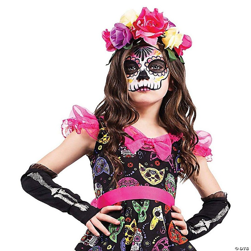 Day of The Dead Adult Costume Flower Headpiece