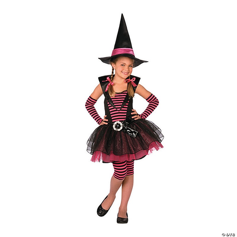 Girls Stripey Witch Costume