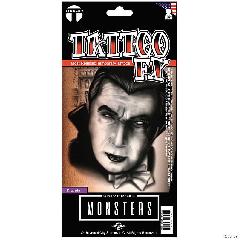 Tinsley Transfers Universal Monsters Dracula Temporary Tattoo