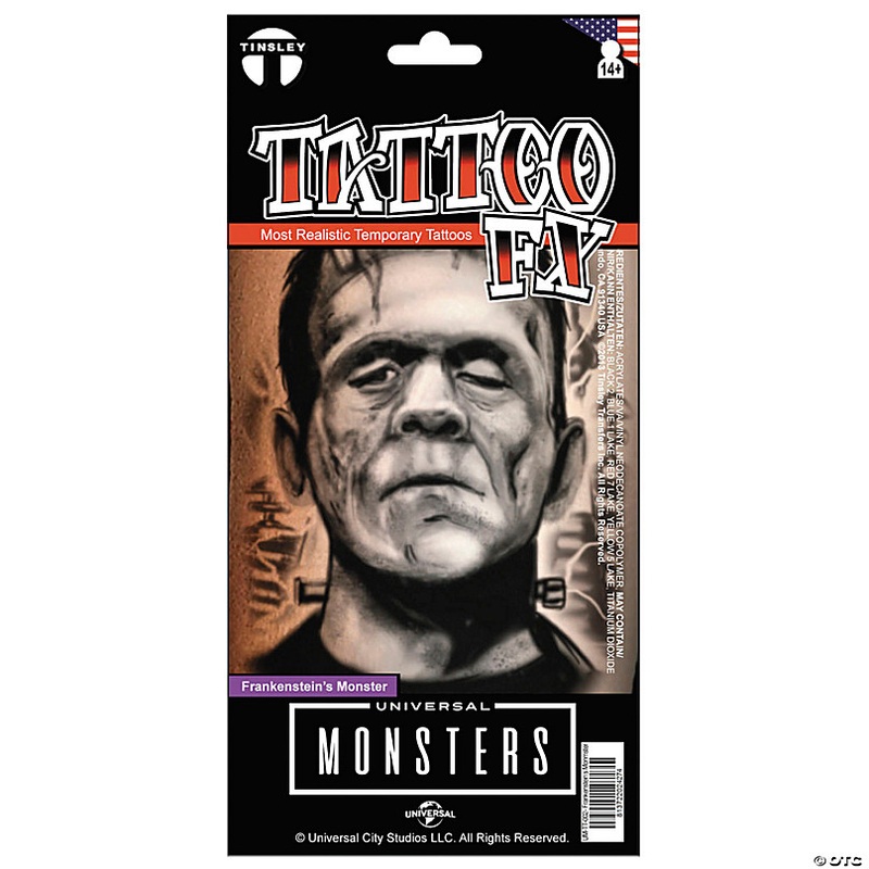 Tinsley Transfers Universal Monsters Frankenstein's Monster Temporary Tattoo