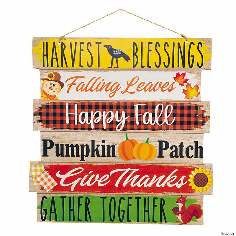 11 1/2 Harvest Blessings Fall Greetings Sign Wood Wall Decoration