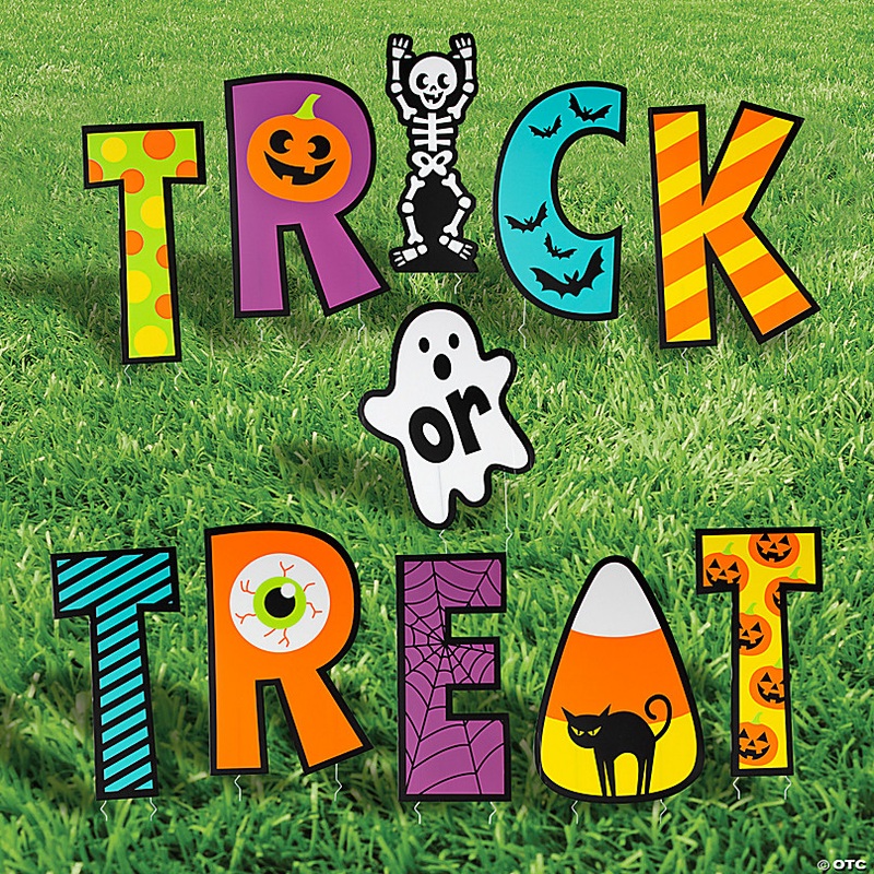 12 x 22 Trick-or-Treat Yard Signs - 11 Pc.