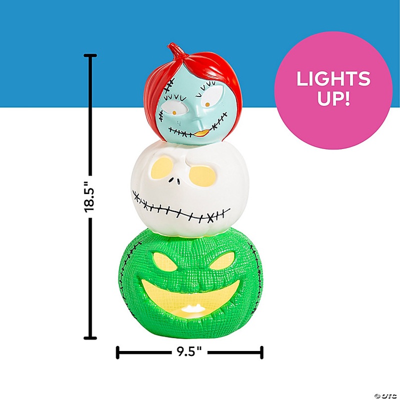 18 1/2 The Nightmare Before Christmas Light-Up Jack, Sally & Oogie Boogie Decoration