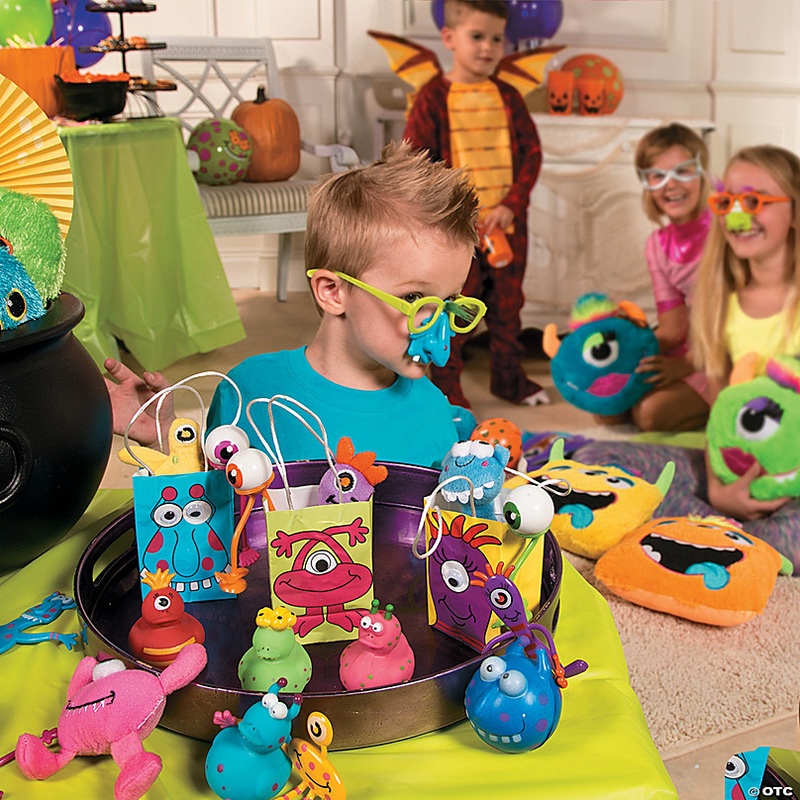 2 Mini Monster Character Bright Colors & Patterns Stress Balls - 12 Pc.