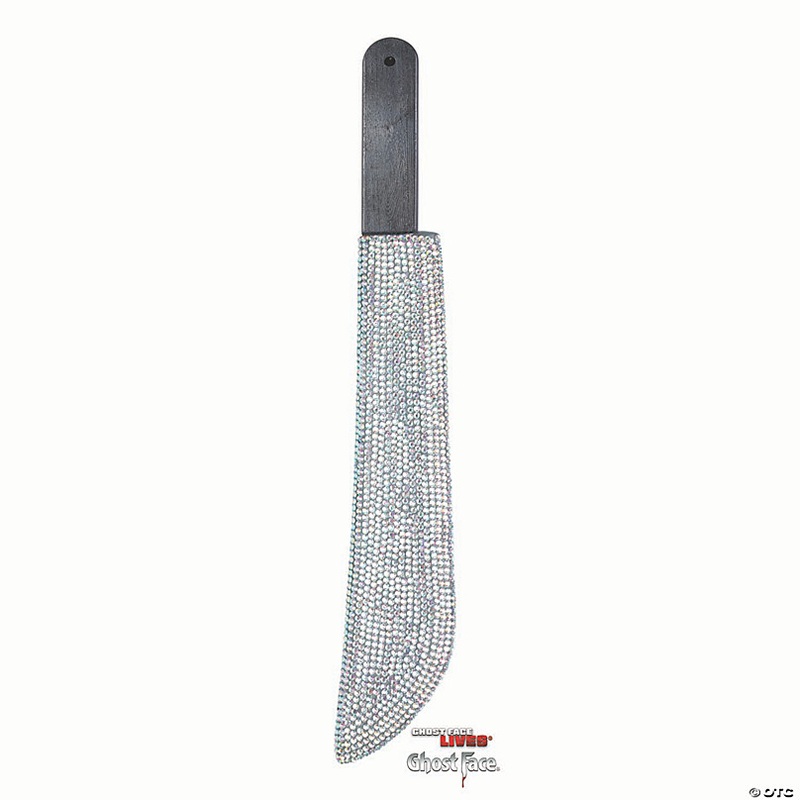 21 Scream Ghost Face Bling Machete with Rhinestones Costume Accessory