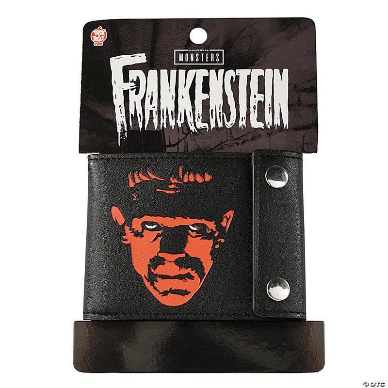 4 1/2 x 3 1/2 Universal Classic Monsters Frankenstein Black Leather Wallet