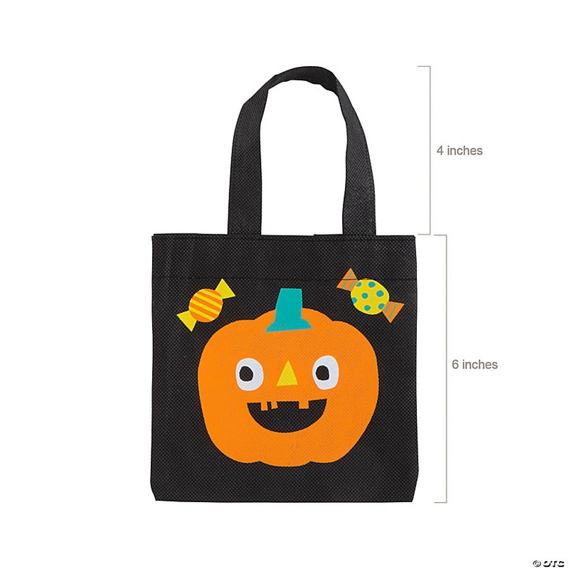 6 x 6 Mini Nonwoven Ghoul Gang Tote Bags - 12 Pc.