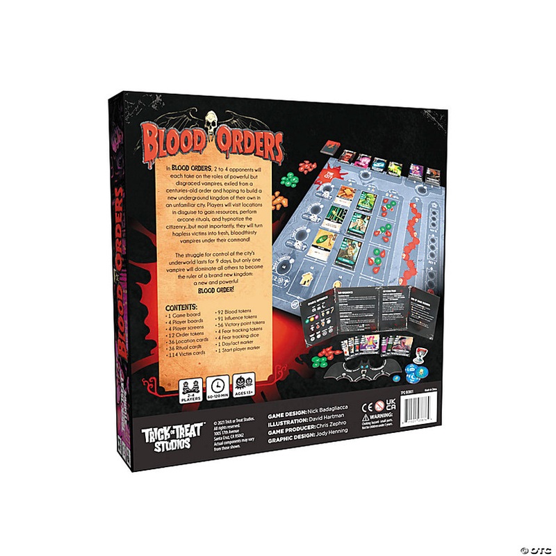 Blood Orders Vampire-Themed Board Game for 2 to 4 Players