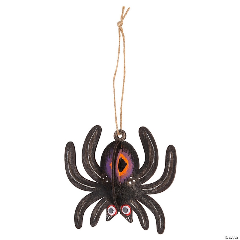 DIY Unfinished Wood Slotted Spider Ornaments - 12 Pc.