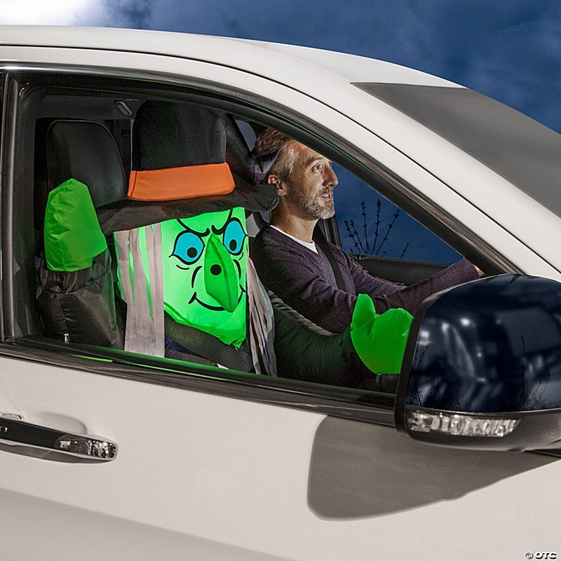 Gemmy Car Buddy Airblown Witch  3 ft Tall  Multicolored