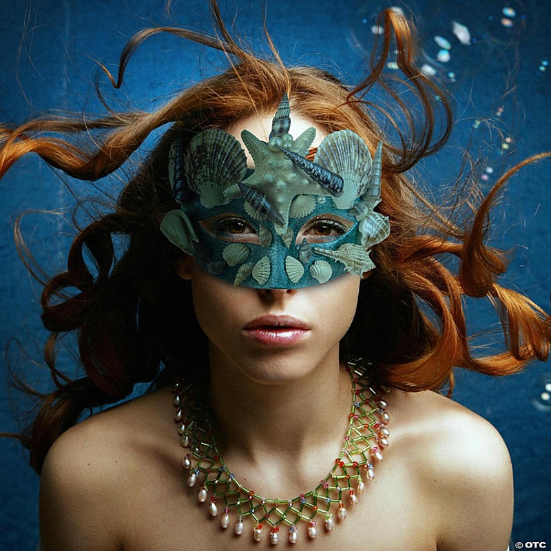 Mermaid Masquerade Costume Mask  Aqua