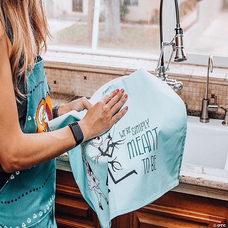 Nightmare Before Christmas Jack and Sally Cotton Kitchen Hand Towels  Set of 2