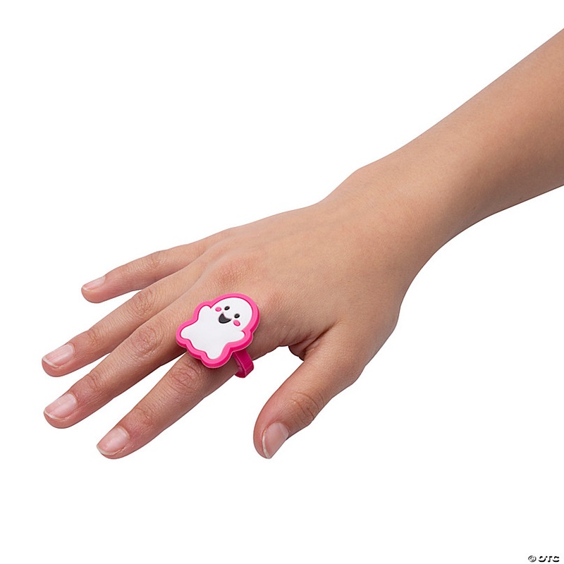Spooky Fun Ghost Silicone Rings - 24 Pc.