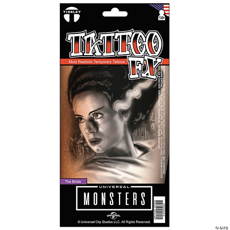Tinsley Transfers Universal Monsters Bride of Frankenstein Temporary Tattoo