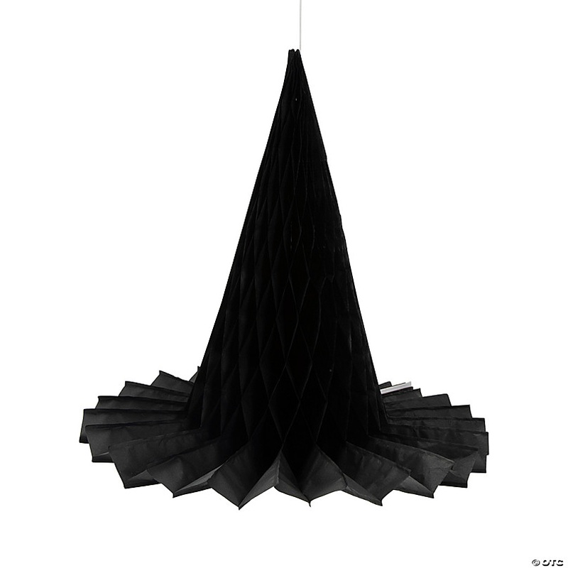 Witch Hat Hanging Honeycomb Decorations  6 Pc.