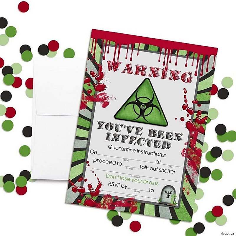 Zombie Biohazard Invitations 40pc. by AmandaCreation