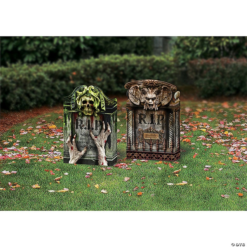 22 Photorealistic Tombstone Decorations - Set of 2