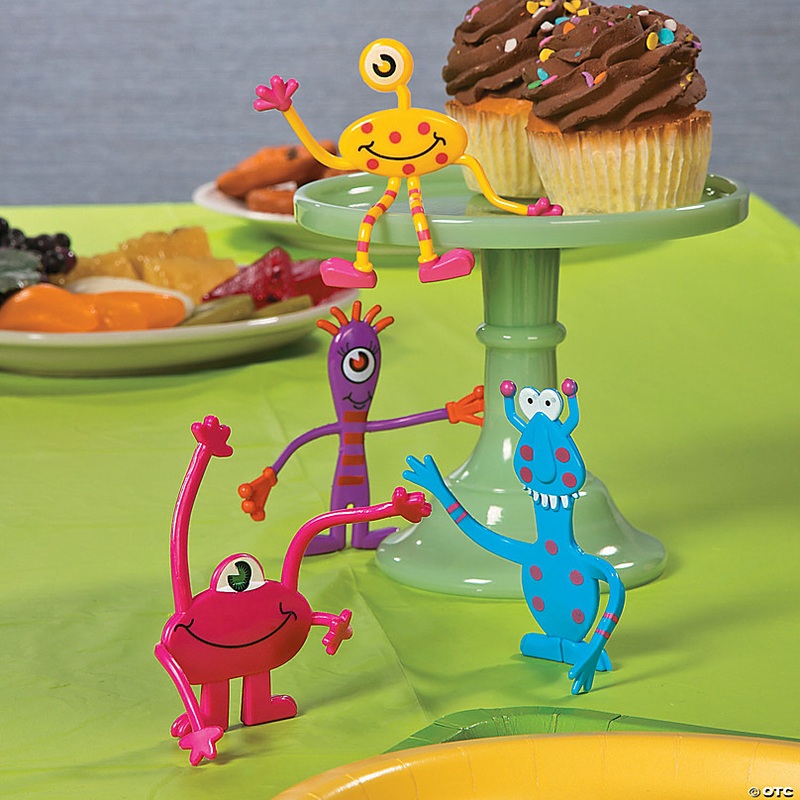 3 3/4 - 4 1/2 Wacky Monster Bright Color Vinyl Bendables - 24 Pc.