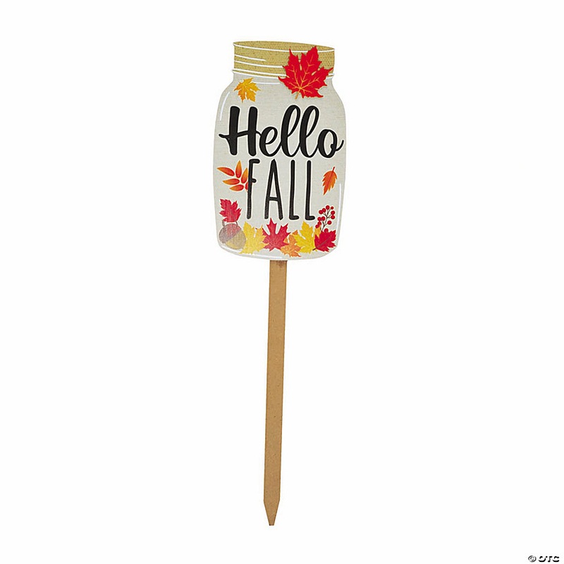 43 Hello Fall Jar-Shaped Harvest Yard Sign
