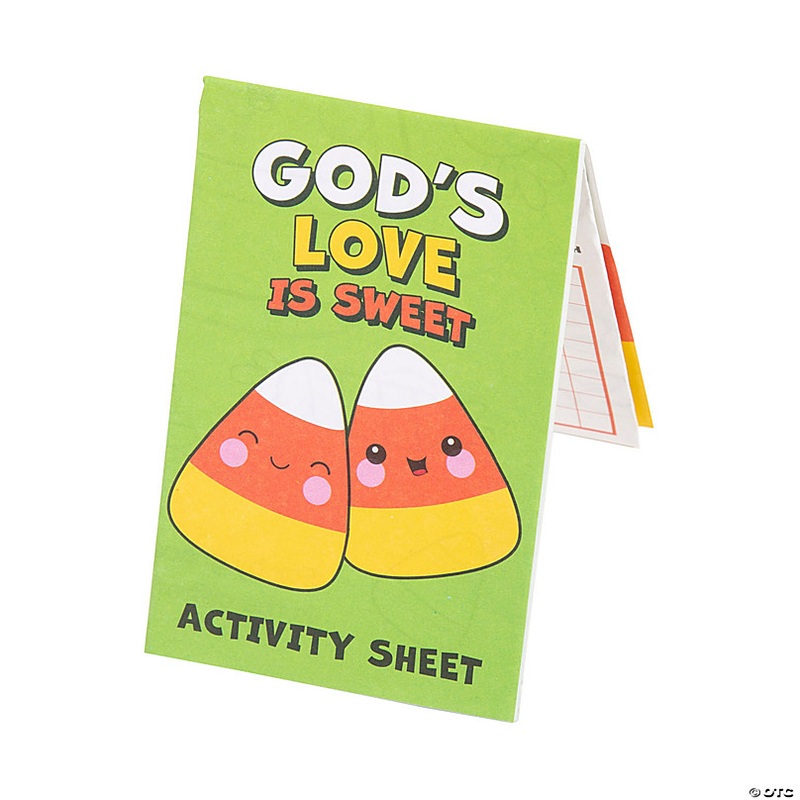 8 1/2 x 11 Faith Candy Corn Fold-Up Paper Activity Sheets - 24 Pc.