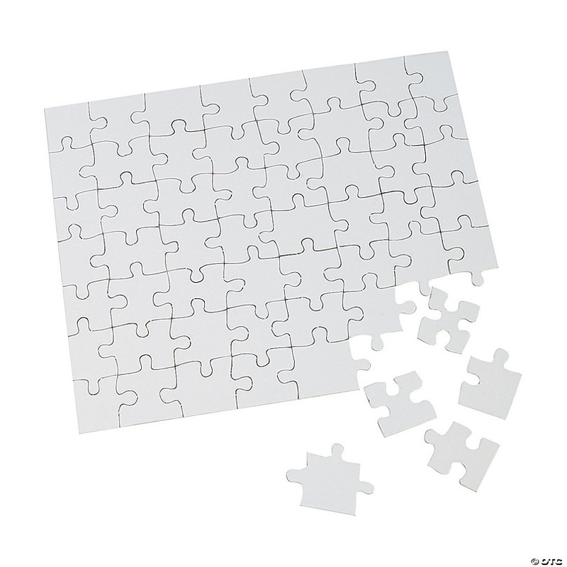 8 x 10 56-Piece DIY White Cardboard Jigsaw Puzzle Sets - 24 Pc.