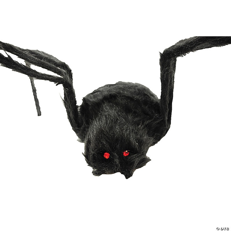 80 Black Furry Spider Decoration