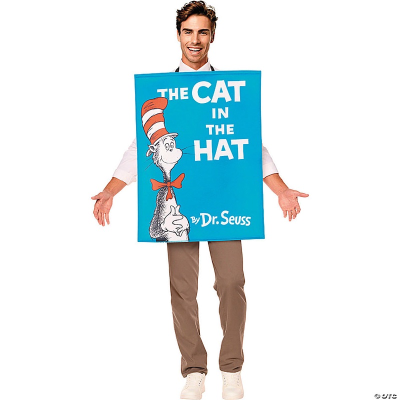 Adults QUIK CHANGE Dr. Seuss The Cat in the Hat Book Cover Costume - One Size
