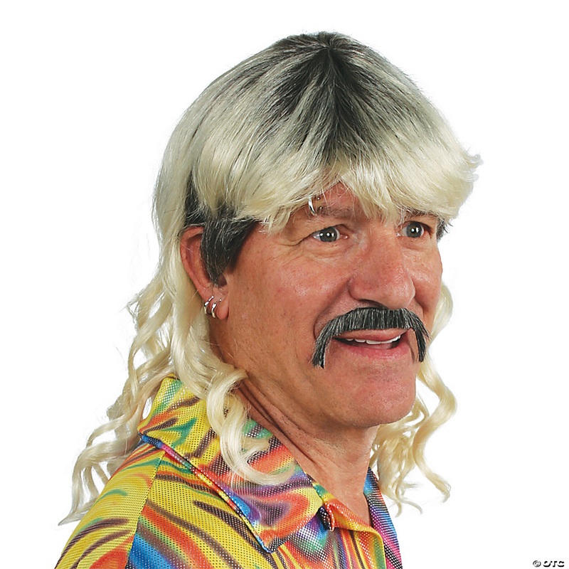 Adults Tiger Cool Cat Jewelry, Mullet and Mustache Set
