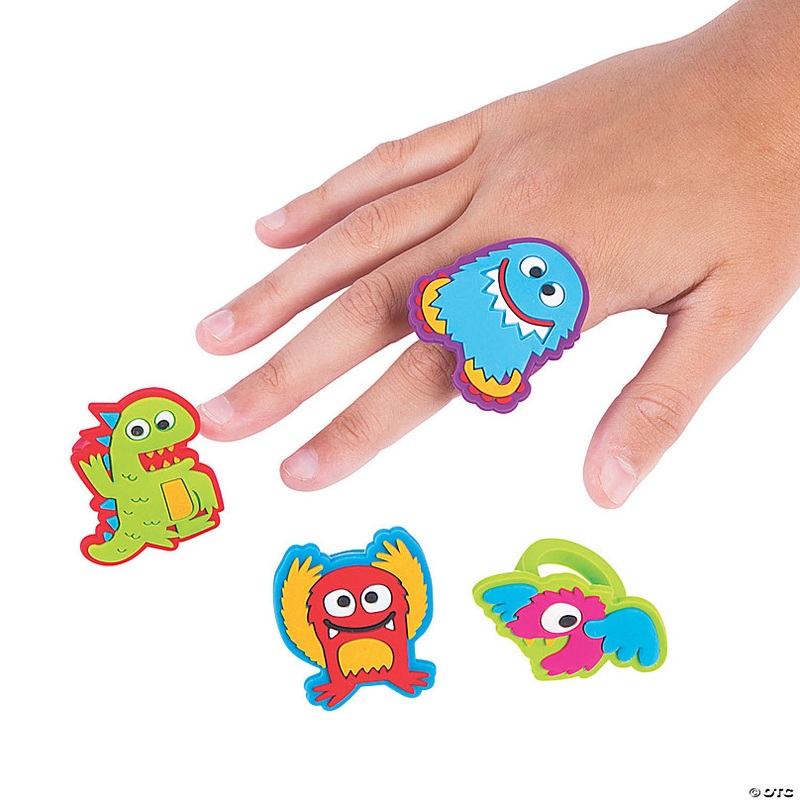 Cute Monster Rings - 12 Pc.
