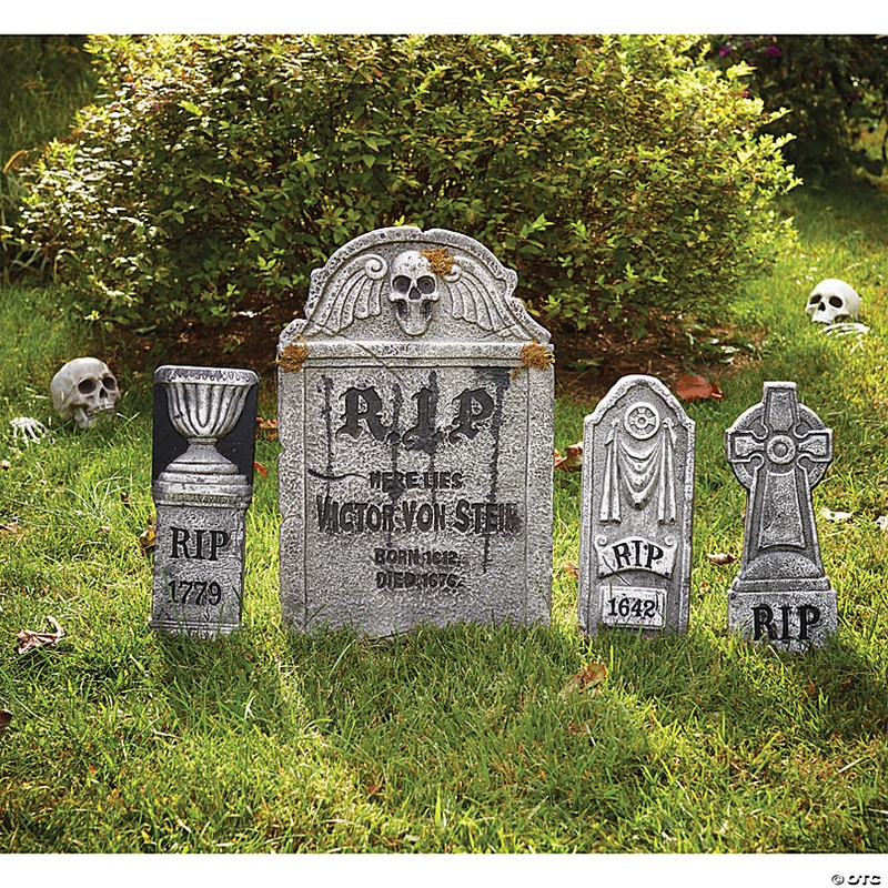 Foam Tombstone Yard Decoration Set - 4 Pc.