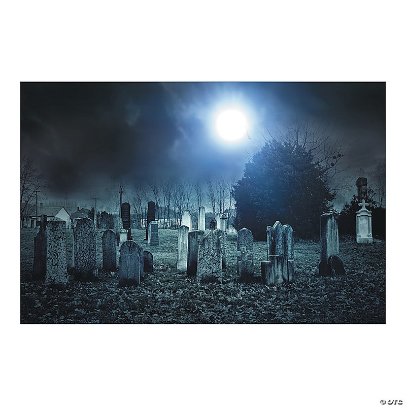 Haunted Cemetery Backdrop - 3 Pc.