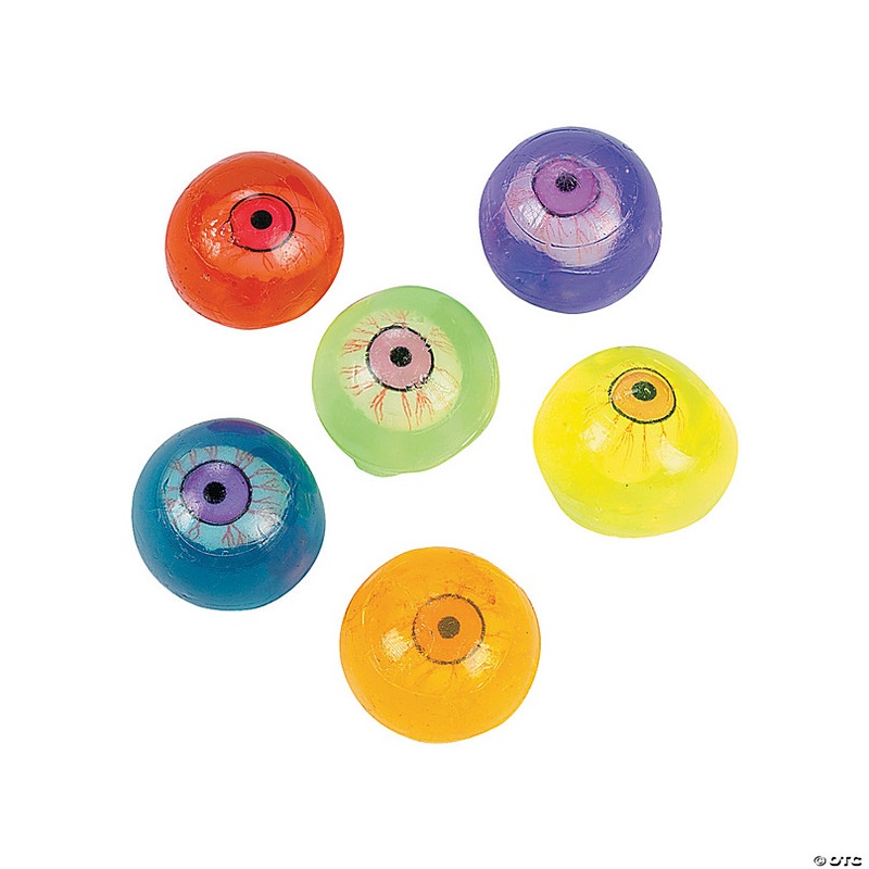 Mini Neon Sticky Eyeballs - 12 Pc.