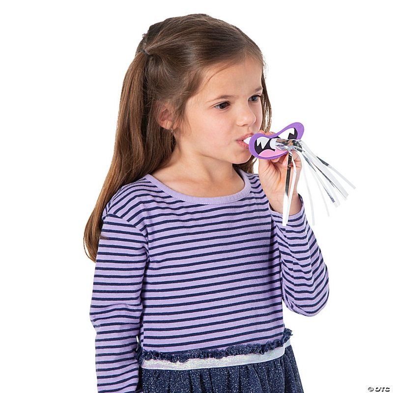 New Year Party Monster Mouth Fringe Blowout Craft Kit - Makes 12