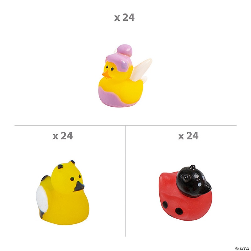 1/2 Bulk 72 Pc. Micro Garden-Themed Rubber Duck Assortment