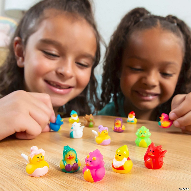 1/2 Micro Winged Dragon Brown, Red & White Rubber Ducks - 24 Pc.