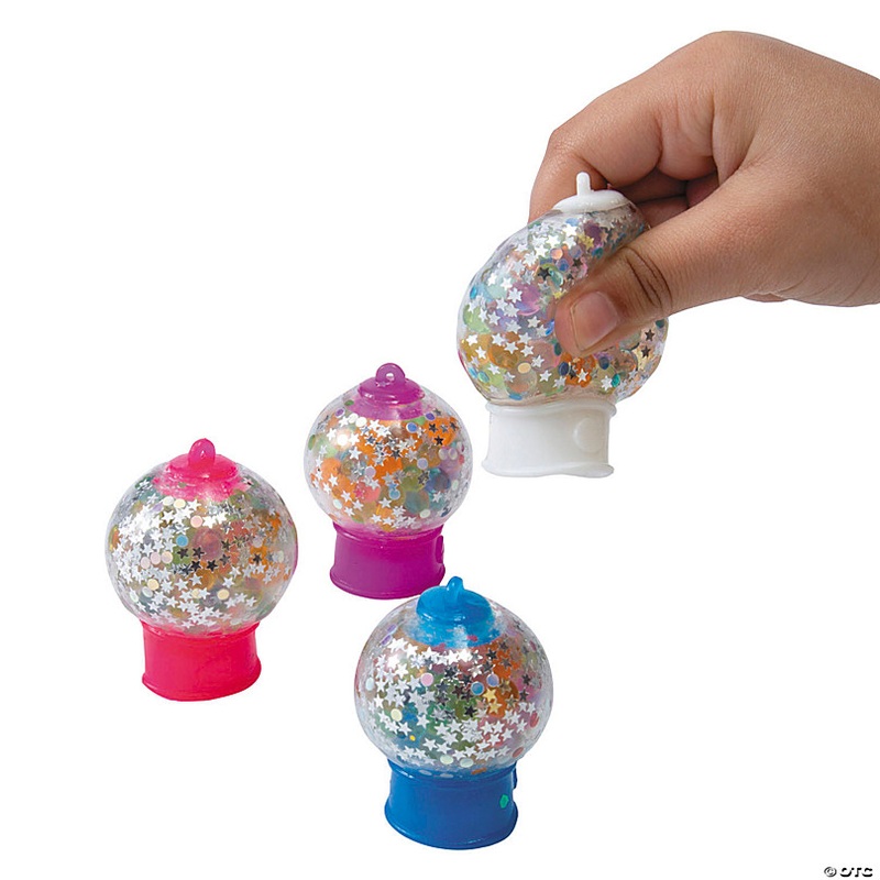 2 Candy Jar Multicolor Rubber Stress Toys - 12 Pc.
