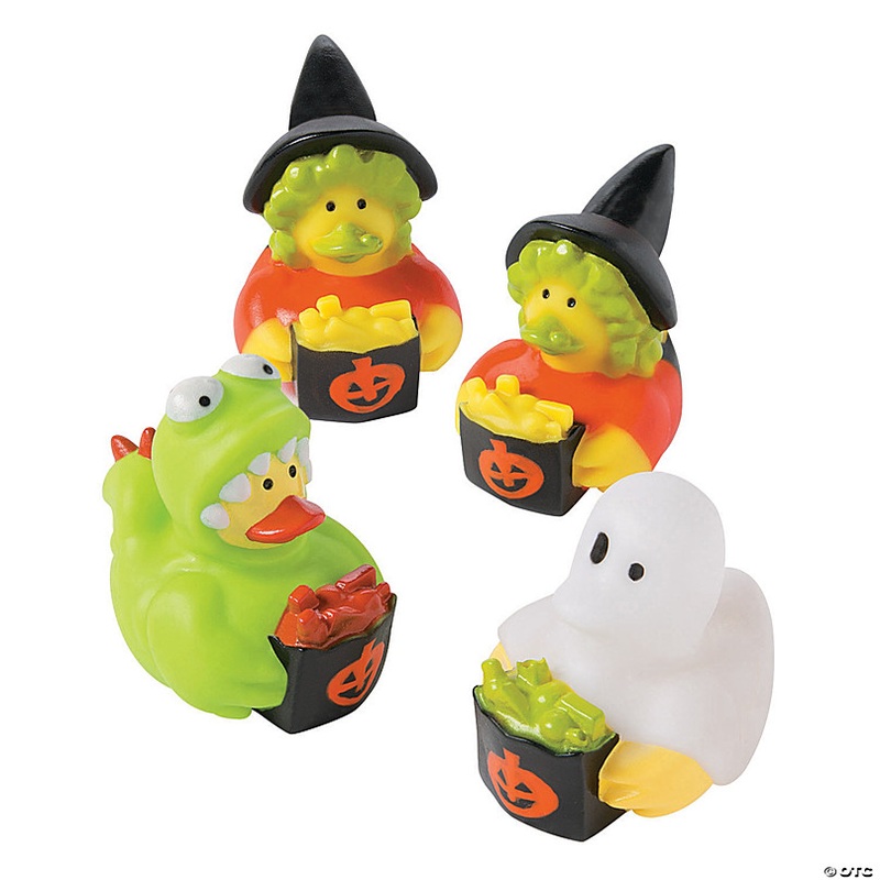 2 Trick-or-Treating Witch, Monster & Ghost Rubber Ducks - 12 Pc.