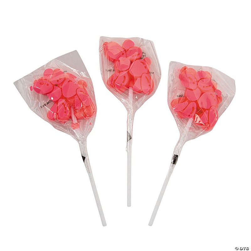 3 3/4 Balloon Dog Strawberry-Flavored Lollipops - 12 Pc.