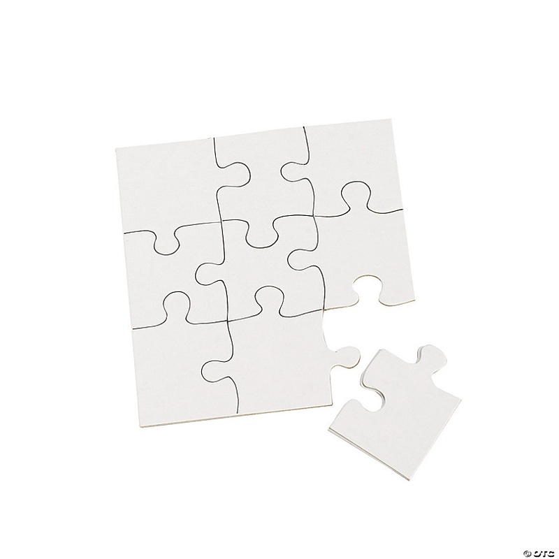 4 x 4 DIY White Cardboard Puzzle Craft Activities - 24 Pc.