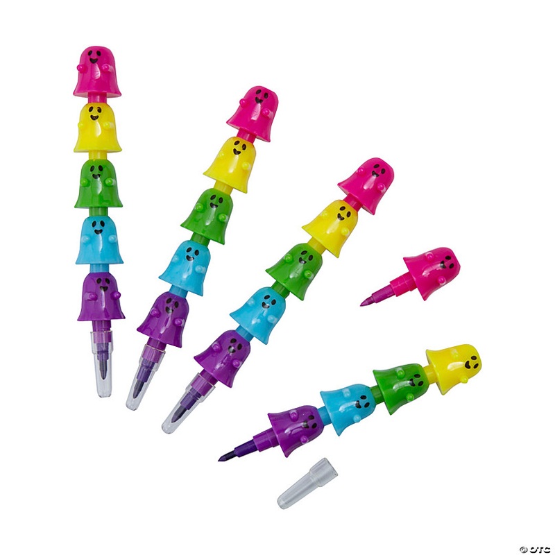 5-Color Ghost Stacking Point Crayons - 12 Pc.