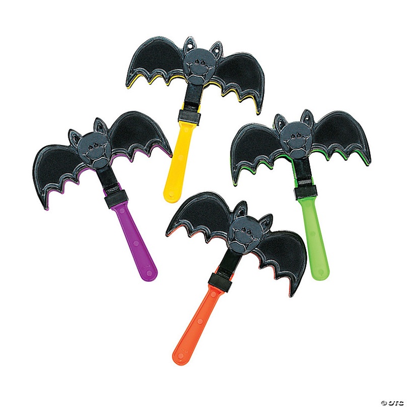 6 3/4 Bat Wing Multicolor Plastic Clappers - 12 Pc.