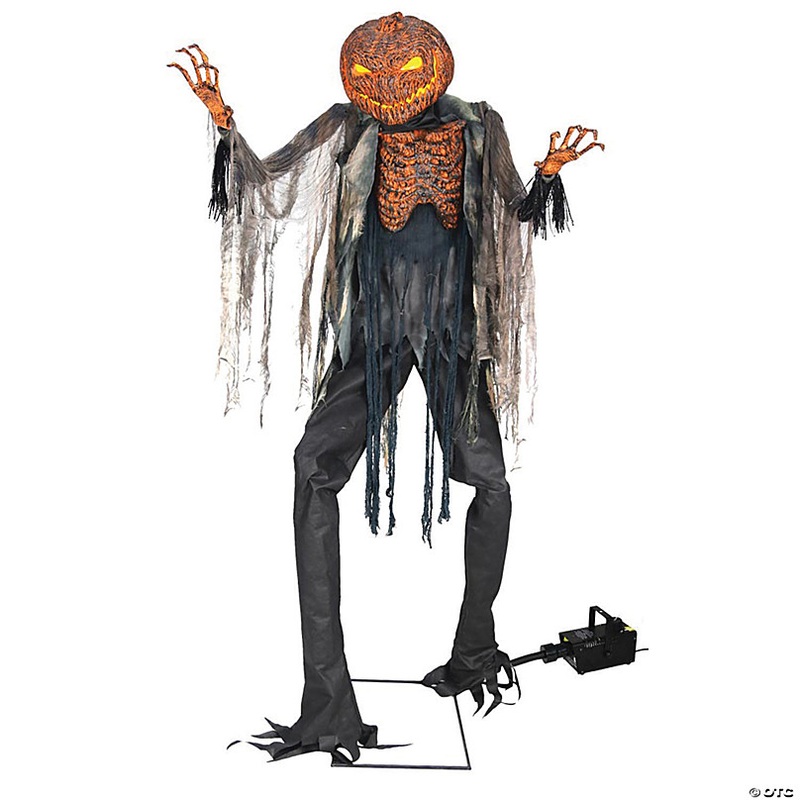7 Ft. x 3 Ft. Animated Scorched Scarecrow with Fog Machine Decoration