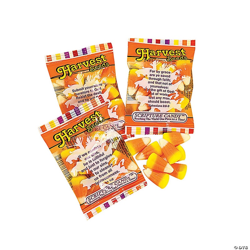 8.5 oz. Religious Harvest Seeds Scripture Candy Corn - 17 Pc.