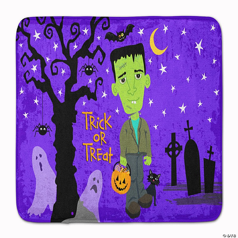 Caroline's Treasures Halloween, Halloween Frankie Frankenstein Machine Washable Memory Foam Mat, 27 x 19, Seasonal